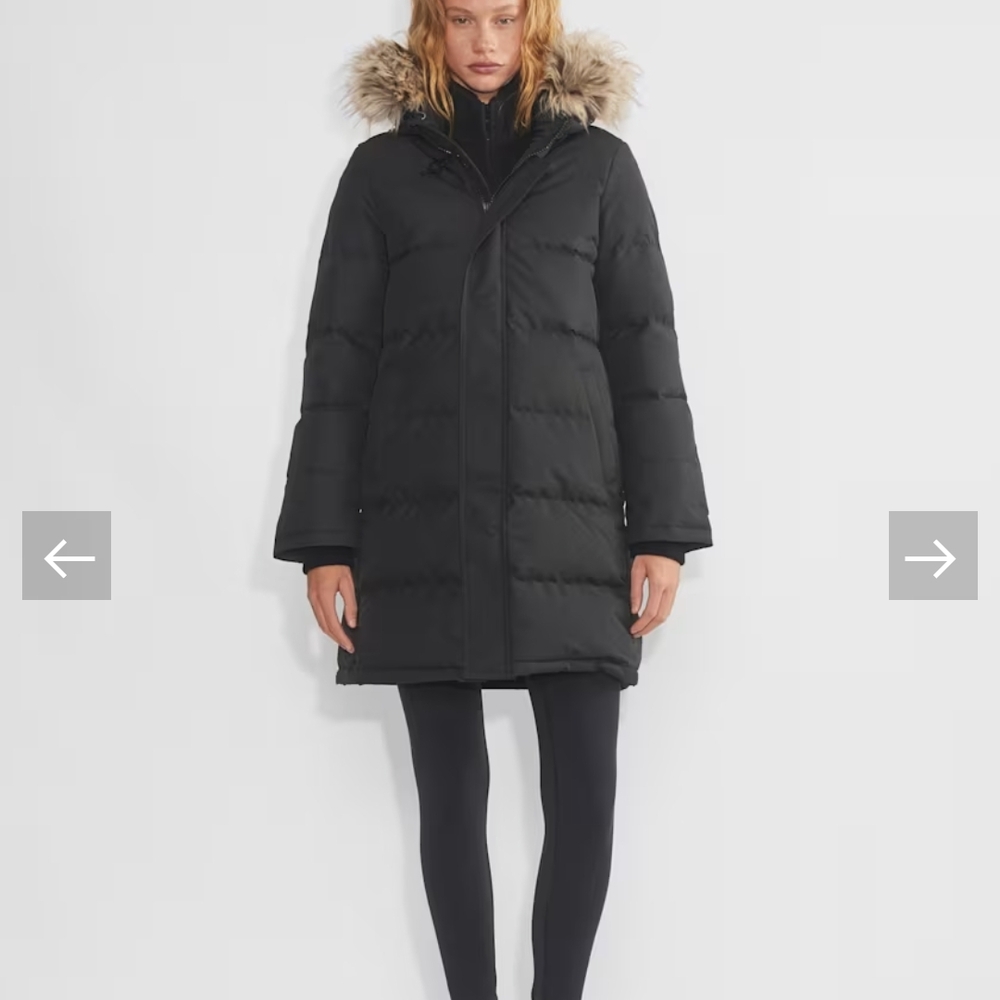 Women's Black Ski Snow Coat with Fur Trim